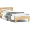 Image de vidaXL Cadre de lit sans matelas avec tête de lit en chêne Sonoma 75x190 cm