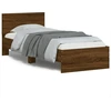 Image de vidaXL Cadre de lit sans matelas avec tête de lit en chêne brun 90x190 cm
