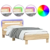 Image de Cadre de lit avec tête de lit & lampes LED Chêne Sonoma 100x200 cm