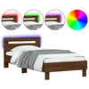 Image de vidaXL Cadre de lit avec tête de lit et lampes LED Chêne brun 100x200cm