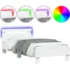 Image de Cadre de lit avec tête de lit et lampes LED blanc 90x200 cm