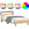 Image de vidaXL Cadre de lit avec tête de lit et lampes LED Chêne Sonoma 90x200cm