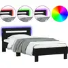 Image de vidaXL Cadre de lit avec tête de lit et lampes LED noir 75x190 cm