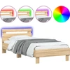 Image de vidaXL Cadre de lit avec tête de lit et lampes LED Chêne Sonoma 75x190cm