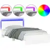 Image de vidaXL Cadre de lit avec tête de lit et lampes LED blanc 100x200 cm