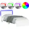 Image de vidaXL Cadre de lit avec tête de lit et lampes LED blanc 90x200 cm