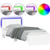 Image de vidaXL Cadre de lit avec tête de lit et lampes LED blanc 75x190 cm