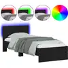 Image de vidaXL Cadre de lit avec tête de lit et lampes LED noir 75x190 cm