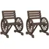 Image de vidaXL Chaises de jardin 2 pcs. 58x58x78,5 cm bois massif sapin