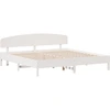 Image de vidaXL Lit en bois massif sans matelas Blanc 200x200 cm pin