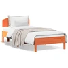 Image de vidaXL Lit en bois massif sans matelas pin brun cireux 100x200
