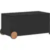 Image de vidaXL Coffre de jardin à roulettes Noir 190L Poly rotin