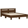Image de vidaXL Cadre de lit avec tête de lit brun aspect chêne 140x190 cm