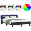 Image de vidaXL Cadre de lit avec LED sans matelas noir 150x200 cm