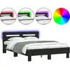 Image de vidaXL Lit avec éclairage LED sans matelas noir 120x200 cm