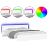 Image de vidaXL Cadre de lit avec tête de lit et éclairage LED blanc 200x200 cm