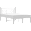 Image de vidaXL Cadre de lit avec tête de lit en métal blanc 120x200 cm