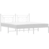 Image de vidaXL Cadre de lit avec tête de lit en métal blanc 183x213 cm