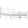 Image de vidaXL Cadre de lit avec tête et pied de lit en métal blanc 135x190 cm