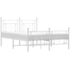 Image de vidaXL Cadre de lit avec tête et pied de lit en métal blanc 140x190 cm