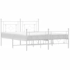 Image de vidaXL Cadre de lit avec tête et pied de lit en métal blanc 160x200 cm