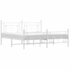Image de vidaXL Cadre de lit avec tête et pied de lit en métal blanc 183x213 cm