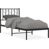 Image de vidaXL Cadre de lit avec tête de lit en métal noir 75x190 cm