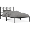 Image de vidaXL Cadre de lit avec tête de lit en métal noir 107x203 cm
