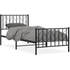 Image de vidaXL Cadre de lit avec tête et pied de lit en métal noir 90x200 cm