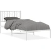 Image de vidaXL Cadre de lit avec tête de lit en métal blanc 90x190 cm