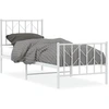 Image de vidaXL Cadre de lit avec tête et pied de lit en métal blanc 75x190 cm