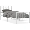 Image de vidaXL Cadre de lit avec tête et pied de lit en métal blanc 80x200 cm