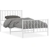 Image de vidaXL Cadre de lit avec tête et pied de lit en métal blanc 100x190 cm