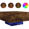 Image de vidaXL Table basse avec lampes LED chêne fumé 55x55x31 cm