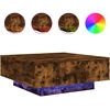Image de vidaXL Table basse avec lampes LED chêne fumé 80x80x31 cm