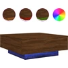 Image de vidaXL Table basse avec lampes LED brun imitation chêne 80x80x31 cm