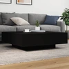 Image de vidaXL Table basse avec lampes LED Noir 100x100x31 cm