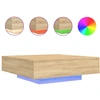 Image de vidaXL Table basse avec lampes LED Chêne Sonoma 100x100x31 cm