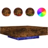 Image de vidaXL Table basse avec lampes LED chêne fumé 100x100x31 cm
