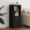 Image de vidaXL Sideboard avec lampes LED noir 41x37x100 cm