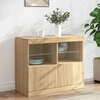 Image de vidaXL Sideboard avec lampes LED Chêne Sonoma 81x37x67 cm