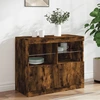 Image de vidaXL Sideboard avec lampes LED chêne fumé 81x37x67 cm