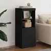 Image de vidaXL Sideboard avec lampes LED noir 41x37x100 cm