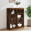 Image de vidaXL Sideboard avec lampes LED chêne fumé 81x37x100 cm