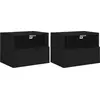 Image de vidaXL Armoires murales TV 2 pcs. noir 40x30x30 cm bois composite