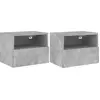 Image de vidaXL Armoires murales TV 2 pcs. Gris béton 40x30x30 cm Bois composite