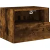 Image de vidaXL Armoire TV murale chêne fumé 40x30x30 cm Bois composite