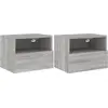 Image de vidaXL Armoires murales TV 2 pcs. Gris Sonoma 40x30x30 cm Matériau dérivé du bois
