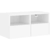 Image de vidaXL Armoire TV murale blanc 60x30x30 cm Bois composite