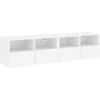 Image de vidaXL Armoires murales TV 2 pcs. Blanc 60x30x30 cm Bois composite